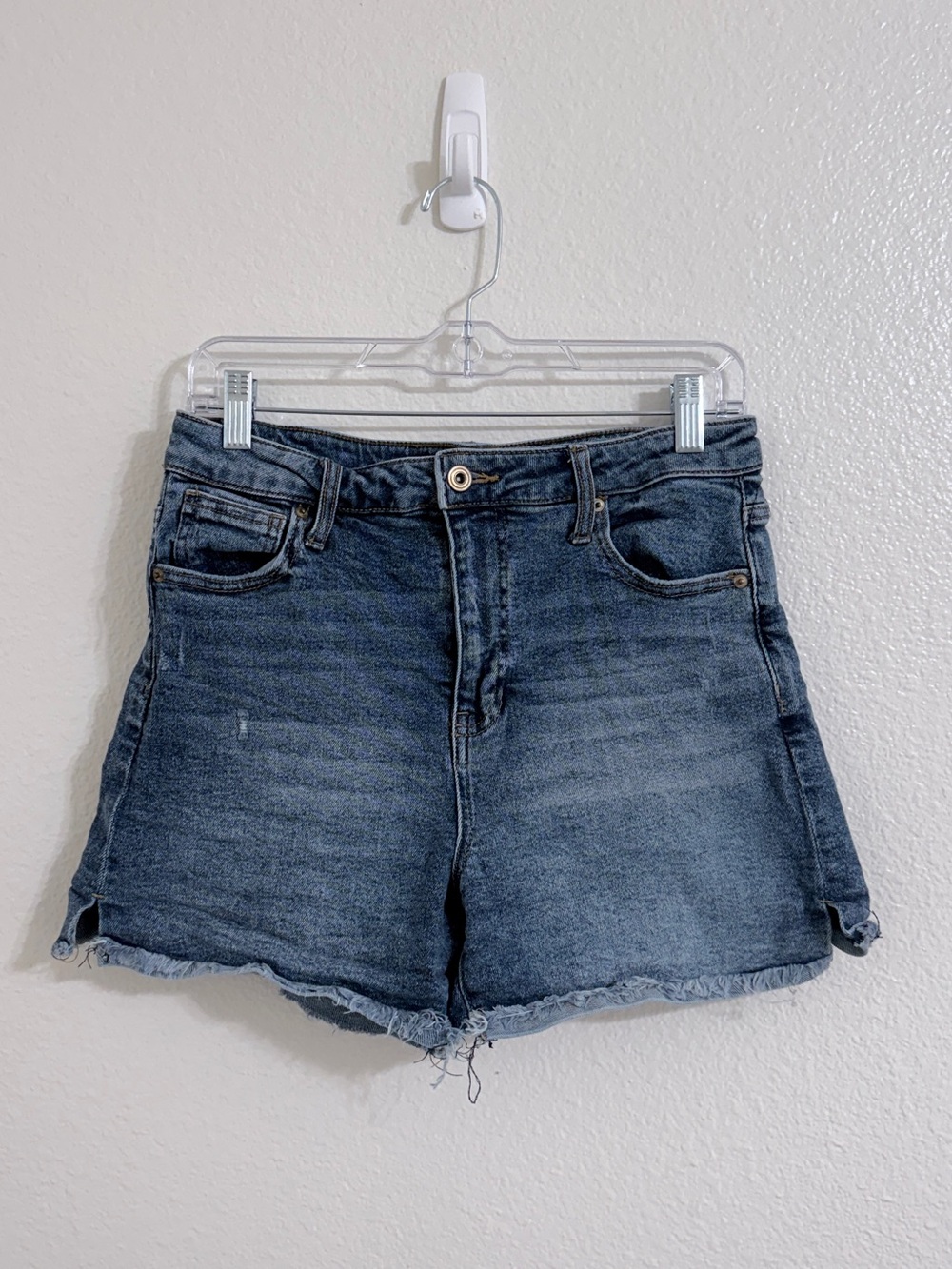 BCBGeneration Dark Blue High-Rise Denim Shorts